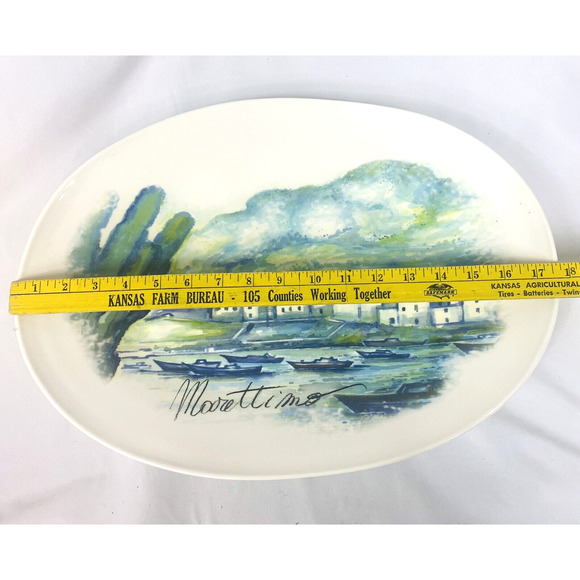 Ceramica Cuore Marettimo 17.75" Oval Platter Seaside Made in Italy - Picture 3 of 5
